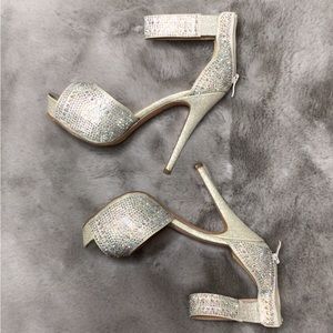 Champagne Crystal platform heels Size 7